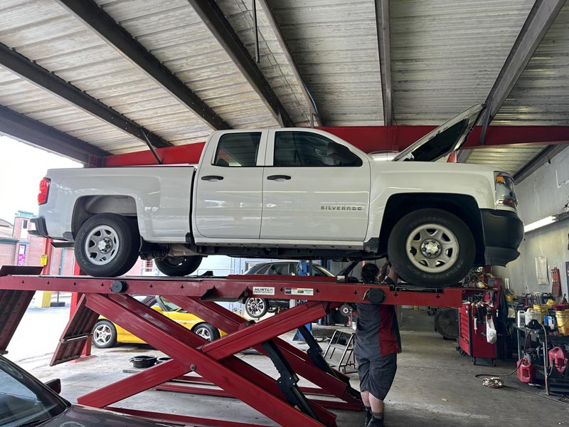 Alignment on white car