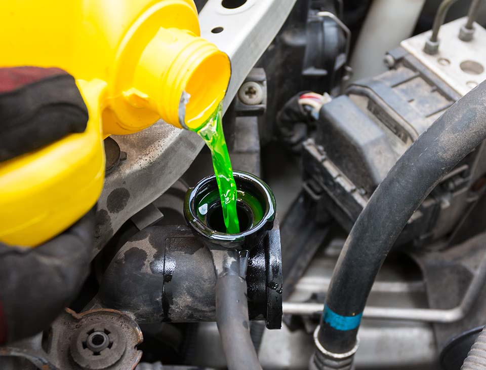 Pouring coolant